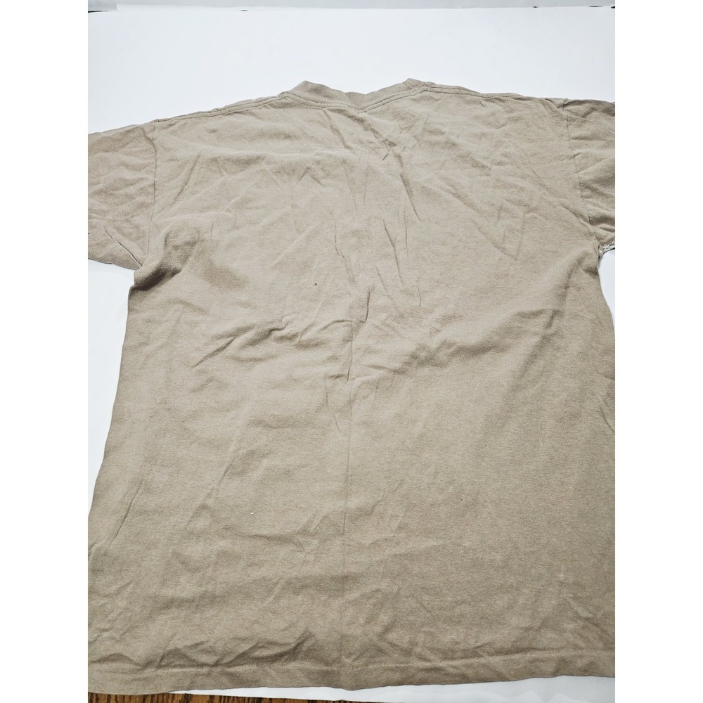 Vtg 90s Harley Davidson AOP Huge Eagle Flag Beige color Faded Biker Shirt Size L - Picture 4 of 4